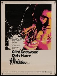 6c242 DIRTY HARRY 30x40 1971 great c/u of Clint Eastwood pointing gun, Don Siegel crime classic!
