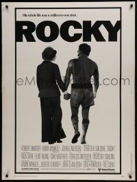 6c244 ROCKY 30x40 1977 Sylvester Stallone & Talia Shire holding hands, boxing classic!
