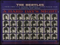 6c374 HARD DAY'S NIGHT British quad 1964 Beatles 1st movie, Richard Lester, rare country of origin!