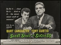 6c381 SWEET SMELL OF SUCCESS British quad 1957 Burt Lancaster, Tony Curtis, different & very rare!