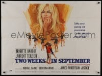 6c382 TWO WEEKS IN SEPTEMBER British quad 1967 sulky, sexy, pouting & provocative Brigitte Bardot!