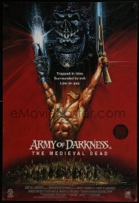 6c365 ARMY OF DARKNESS DS English 1sh 1993 Raimi, Casaro art of Campbell, The Medieval Dead, rare!