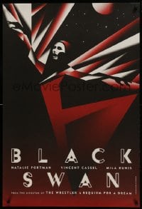 6c369 BLACK SWAN 4 heavy stock teaser English 1sheets 2010 striking La Boca deco art, complete set!