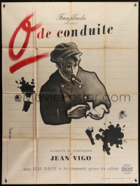 6c143 ZERO DE CONDUITE French 1p R1946 Jean Vigo juvenile delinquent classic, artwork by Jean Colin!