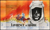 6c145 LAWRENCE OF ARABIA French 124x209 1963 Kerfyser art of Peter O'Toole silhouette & on camel!