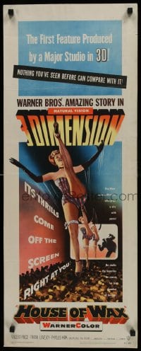 6c213 HOUSE OF WAX 3D insert 1953 art of monster & sexy girls dancing off the movie screen!