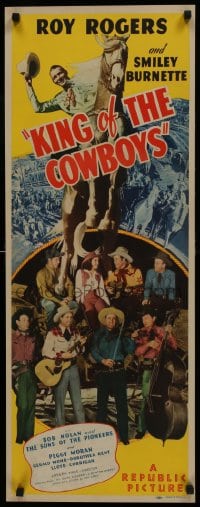 6c124 KING OF THE COWBOYS insert 1943 Roy Rogers, Trigger, Bob Nolan & Sons of the Pioneers, rare!