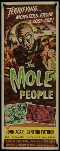 6c215 MOLE PEOPLE insert 1956 great Joseph Smith art of terrifying monsters from a lost age!
