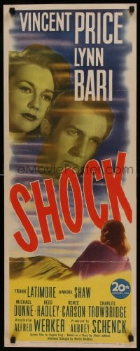 6c129 SHOCK insert 1945 doctor Vincent Price murders his wife to be with nurse Lynn Bari, rare!