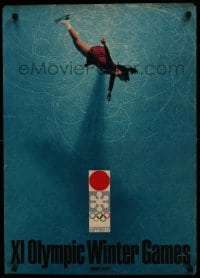 6c291 1972 WINTER OLYMPICS Japanese 1972 Kamekura Yusaku & Ogawa Takayuki art of figure skater!