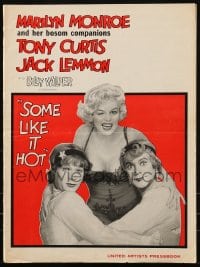 6c160 SOME LIKE IT HOT pressbook 1959 sexy Marilyn Monroe with Tony Curtis & Jack Lemmon in drag!