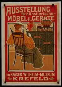 6c297 AUSSTELLUNG KUNSTLERISCHER MOBEL U. GERATE 20x28 German art exhibition 1898 van der Woude art
