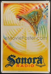6c109 SONORA RADIO linen 31x46 French advertising poster 1930s great colorful art, clear as a bell!
