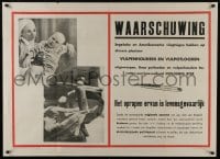 6c282 WAARSCHUWING 32x43 Dutch WWII war poster 1940s warning the public of Allied pen bombs!