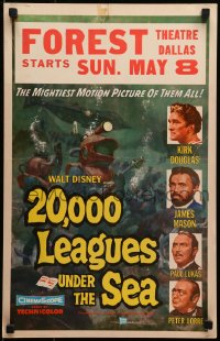 6c161 20,000 LEAGUES UNDER THE SEA WC 1955 Jules Verne underwater classic, wonderful art!