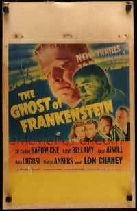6c171 GHOST OF FRANKENSTEIN WC 1942 Lon Chaney Jr, Bela Lugosi, new thrills, he stalks again, rare!