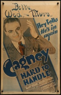 6c175 HARD TO HANDLE WC 1933 smiling portrait of James Cagney returning after strike, ultra rare!