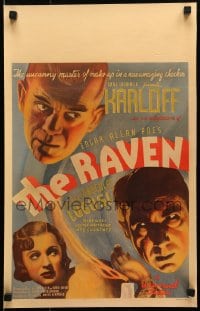 6c188 RAVEN WC 1935 art of uncanny master of makeup Boris Karloff, Bela Dracula Lugosi, ultra rare!
