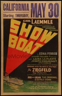 6c191 SHOW BOAT WC 1929 Oscar Hammerstein II & Jerome Kern, from Edna Ferber novel, ultra rare!
