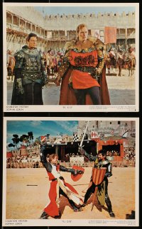 6d175 EL CID 2 color 8x10 stills 1961 Charlton Heston with Raf Vallone and in sword fight!