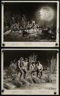 6d710 DR. WHO & THE DALEKS 4 8x10 stills 1966 Barrie Ingham, humans fighting the mutant-cyborgs!