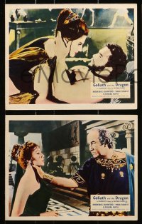 6d031 GOLIATH & THE DRAGON 8 color English FOH LCs 1960 sexiest Leonara Ruffo and Gaby Andre!
