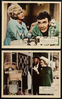 6d066 NEVER TOO LATE 8 color English FOH LCs 1966 Paul Ford, Connie Stevens, Maureen O'Sullivan