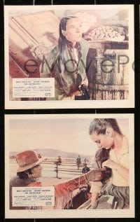 6d094 UNFORGIVEN 8 color English FOH LCs 1960 Audrey Hepburn, Burt Lancaster, Bickford & Gish!