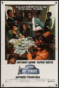 6f022 ACROSS 110th STREET 1sh 1972 Anthony Quinn, Yaphet Kotto has a HUGE pile of money!