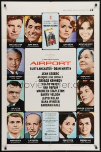 6f032 AIRPORT 1sh 1970 Burt Lancaster, Dean Martin, Jacqueline Bisset, Jean Seberg & more!