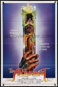 6f033 ALCHEMIST 1sh 1985 directed by Charles Band, sexy monster in a test tube art!