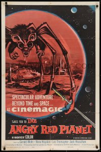 6f049 ANGRY RED PLANET 1sh 1960 great art of gigantic drooling bat-rat-spider creature!