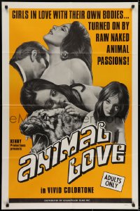 6f050 ANIMAL LOVE 1sh 1969 girls in love with their own bodies, naked animal passions, Kenny!