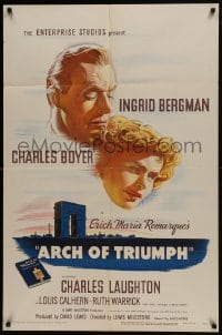 6f055 ARCH OF TRIUMPH 1sh 1947 Ingrid Bergman, Charles Boyer, Erich Maria Remarque novel!
