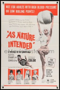 6f058 AS NATURE INTENDED 1sh 1963 a picture of nu-- dimensions actually filmed at a nudist colony!