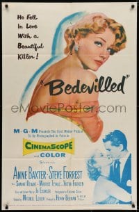 6f090 BEDEVILLED 1sh 1955 Steve Forrest fell in love with beautiful blue-eyed killer Anne Baxter!