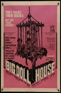 6f094 BIG DOLL HOUSE 1sh 1971 artwork of Pam Grier whose body was caged, but not her desires!