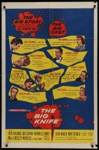 6f095 BIG KNIFE 1sh 1955 Robert Aldrich, Jack Palance, Ida Lupino, Shelley Winters, Rod Steiger