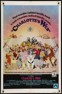 6f159 CHARLOTTE'S WEB 1sh 1973 E.B. White's farm animal cartoon classic!
