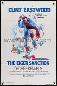 6f254 EIGER SANCTION 1sh 1975 Clint Eastwood's lifeline was held by the assassin he hunted!