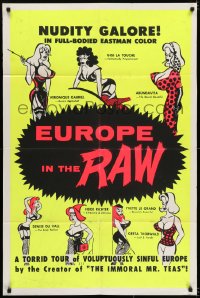6f260 EUROPE IN THE RAW 1sh 1963 Gigi La Touche, Abundavita, Russ Meyer directed!