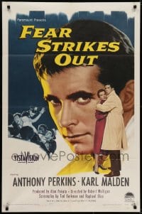 6f280 FEAR STRIKES OUT 1sh 1957 Anthony Perkins as baseball player Jim Piersall!