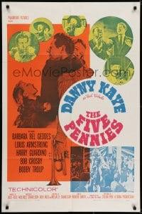 6f297 FIVE PENNIES 1sh 1959 great artwork of Danny Kaye, Louis Armstrong & Barbara Bel Geddes!