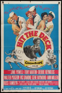 6f387 HIT THE DECK 1sh 1955 Debbie Reynolds, Jane Powell, Tony Martin, Walter Pidgeon, Ann Miller