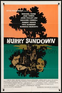 6f412 HURRY SUNDOWN 1sh 1967 Otto Preminger, Michael Caine, Jane Fonda, cool David Weisman art!