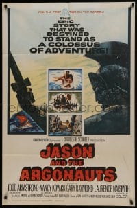 6f435 JASON & THE ARGONAUTS 1sh 1963 great special effects by Ray Harryhausen, art of colossus!