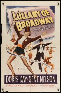 6f527 LULLABY OF BROADWAY 1sh 1951 art of Doris Day & Gene Nelson in top hat and tails!
