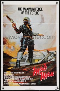 6f532 MAD MAX 1sh R1983 art of wasteland cop Mel Gibson, George Miller Australian action classic!