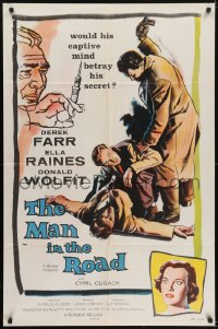6f538 MAN IN THE ROAD 1sh 1957 would his drugged captive mind betray his secret & make him confess?