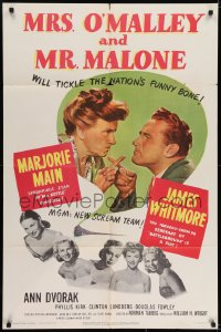 6f586 MRS. O'MALLEY & MR. MALONE 1sh 1951 Marjorie Main & Whitmore tickle the nation's funny bone!